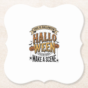 Halloween-Szene-Shirt Vintage Gravur Kürbis De Untersetzer