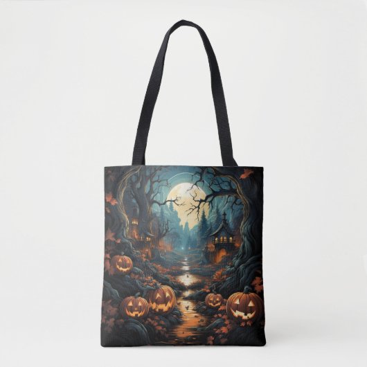 Halloween-Szene Tasche (Vorderseite)