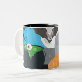 Halloween Szene Zweifarbige Tasse (Vorderseite Links)
