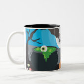 Halloween Szene Zweifarbige Tasse (Links)