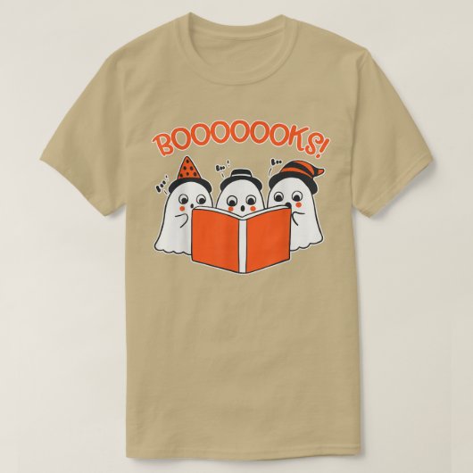 Halloween T Niedlich Ghost Reading Buch Lover Gesc T-Shirt (Design vorne)