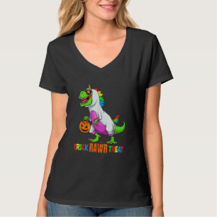 Halloween T Rex Dinosaur Unicorn Kostümtrick Raw T-Shirt