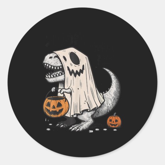 Halloween T-rex Dinosaurier Sokysaurus Rex Boys Ki Runder Aufkleber (Vorderseite)