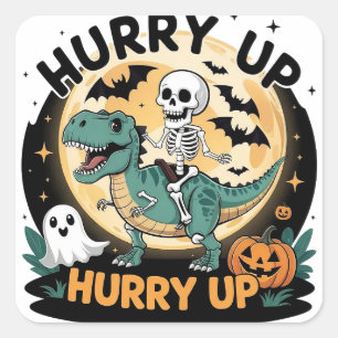 Halloween T-Rex Quadratischer Aufkleber