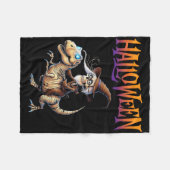 Halloween T-rex Skeleton Ride Fleecedecke (Vorderseite (Horizontal))