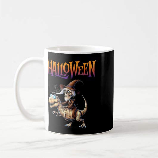 Halloween T-rex Skeleton Ride Kaffeetasse (Links)