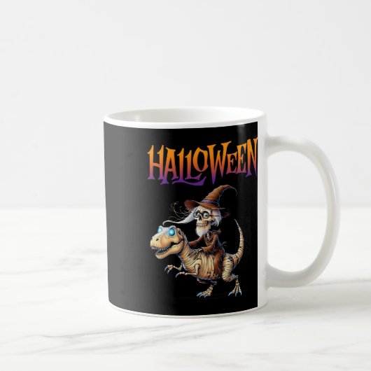 Halloween T-rex Skeleton Ride Kaffeetasse (Rechts)