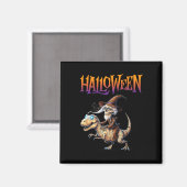 Halloween T-rex Skeleton Ride Magnet (Vorderseite/Rückseite)
