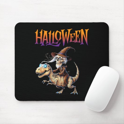 Halloween T-rex Skeleton Ride Mousepad (Mit Mouse)