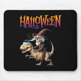 Halloween T-rex Skeleton Ride Mousepad