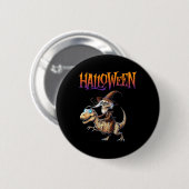 Halloween T-Rex Skelett-Fahrt  Button (Vorne & Hinten)