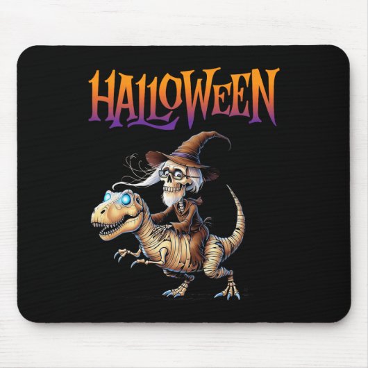 Halloween T-Rex-Skelett-Fahrt  Mousepad (Vorne)