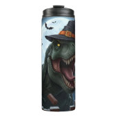 Halloween T-Rex Witch Hat Bats Thermosbecher (Vorderseite)