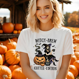 Halloween-T-Shirt der niedlichen Hexenkaffee-Editi T-Shirt