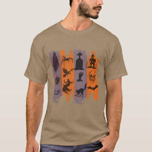 Halloween-T-Shirt – Horror-Icons-Collage T-Shirt