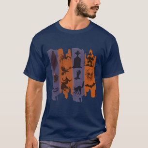Halloween-T-Shirt – Horror-Icons-Collage T-Shirt