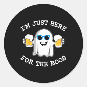 Halloween T-Shirt, ich bin nur für die Boos-Costu Runder Aufkleber