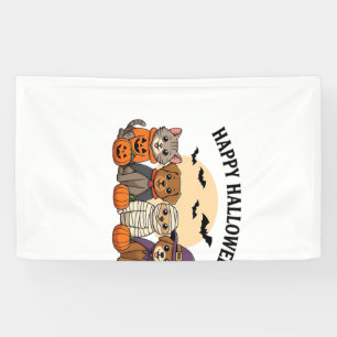 Halloween-T-Shirt mit süßen Katzen und Hunden in K Banner