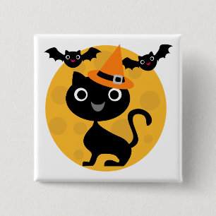 Halloween-T - Shirt und -Geschenke für Katzen und Button
