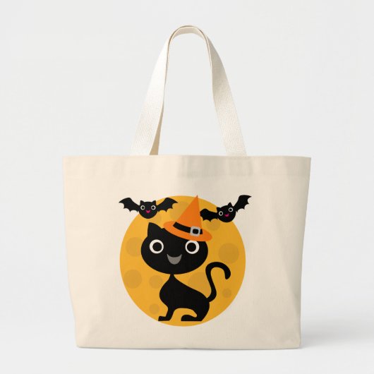 Halloween-T - Shirt und -Geschenke für Katzen und Jumbo Stoffbeutel (Vorne)