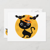 Halloween-T - Shirt und -Geschenke für Katzen und  Postkarte (Vorne/Hinten)