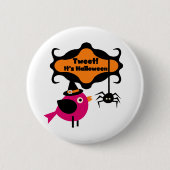 Halloween-T - Shirt und -Geschenke getweetet Button (Vorderseite)