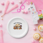 Halloween T-Shirt with Cute Cats and Dogs in Costu Pappteller (Party)