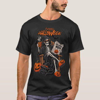 Halloween T-Shirts lustiger Skelett-Gruftie-Party-