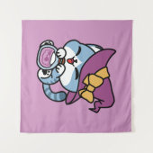 Halloween Tabby Cat - Hexenhut & Potion Art Wandteppich (Vorderseite (Horizontal))