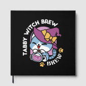 Halloween Tabby Cat – Witch Hat & Potion Art Gästebuch (Vorderseite)