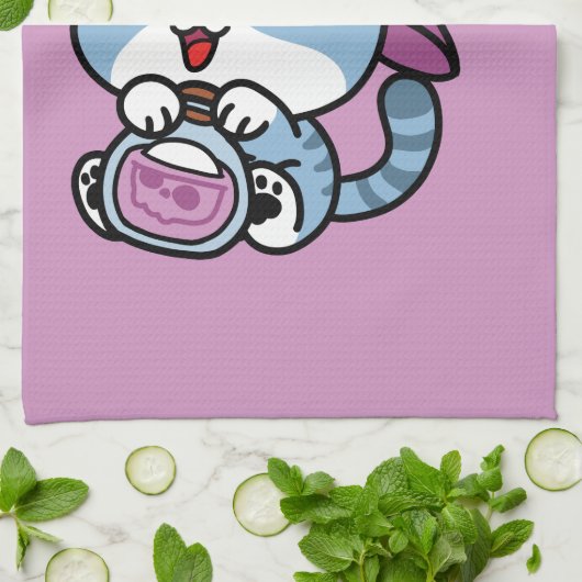 Halloween Tabby Cat – Witch Hat & Potion Art Geschirrtuch (Gefaltet)