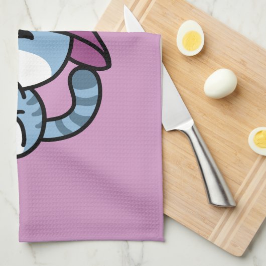 Halloween Tabby Cat – Witch Hat & Potion Art Geschirrtuch (Viertel Falte)