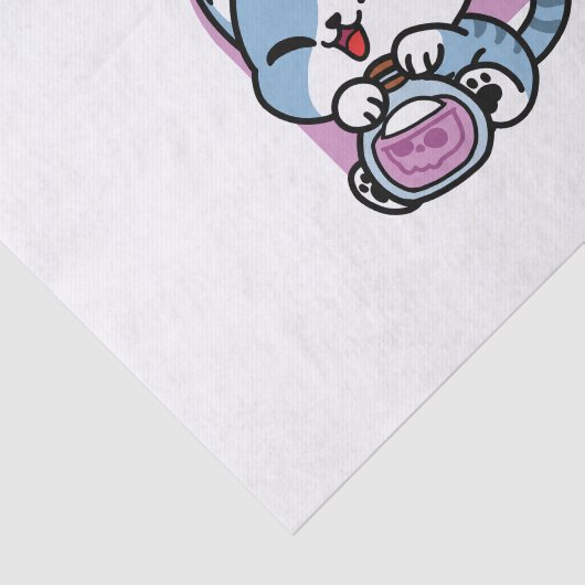 Halloween Tabby Cat – Witch Hat & Potion Art Seidenpapier (Ausschnitt)