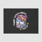 Halloween Tabby Cat – Witch Hat & Potion Art Seidenpapier (Vorderseite)