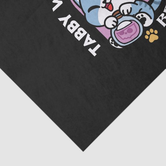 Halloween Tabby Cat – Witch Hat & Potion Art Seidenpapier (Ausschnitt)