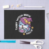 Halloween Tabby Cat – Witch Hat & Potion Art Seidenpapier (Handwerk)