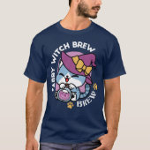 Halloween Tabby Cat – Witch Hat & Potion Art T-Shirt (Vorderseite)