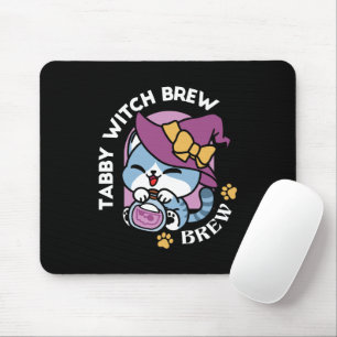 Halloween-Tabby-Katze – Hexenhut und Zaubertrank-K Mousepad