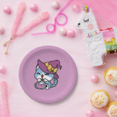 Halloween-Tabby-Katze – Hexenhut & Zaubertrank-Kun Pappteller (Party)