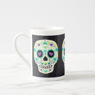 Halloween-Tag der Toten Schädel-Tasse Porzellantasse