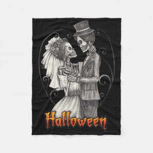 Halloween-Tag im Oktober - Braut und Bräutigam Fleecedecke