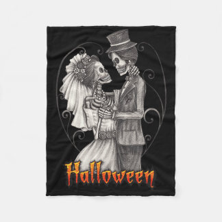 Halloween-Tag im Oktober - Braut und Bräutigam Fleecedecke