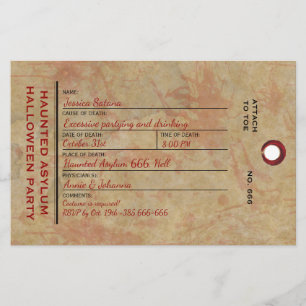 Halloween Tag Spuk Asyl-Party Briefpapier