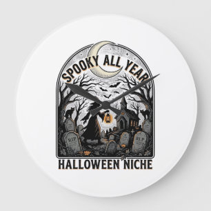 Halloween Tägliches Shirt Gruseliges Ganzjahresdes Große Wanduhr