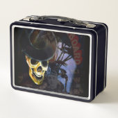 Halloween Talking Board Skeleton Metal Lunch Box (Rückseite)