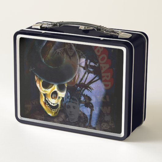 Halloween Talking Board Skeleton Metal Lunch Box (Rückseite)