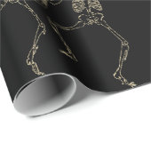 Halloween tanzende Skelette Geschenkpapier (Rolleneckpunkt)
