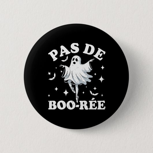 Halloween Tanzlehrer Pas De Boo-rée TanzGho Button (Vorderseite)
