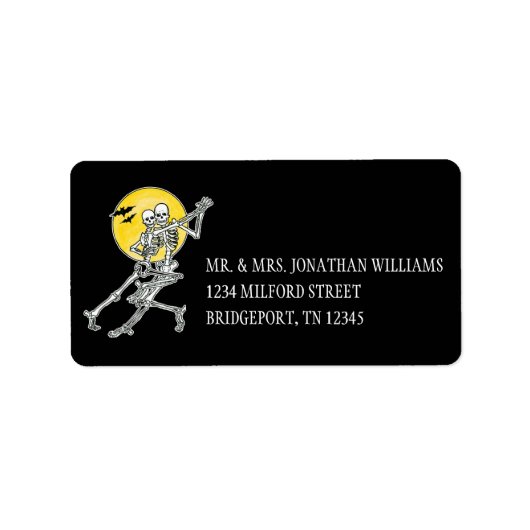 Halloween-Tanzskelette Adressaufkleber (Vorne)