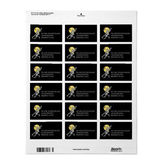 Halloween-Tanzskelette Adressaufkleber (Vorne)